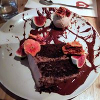 Chocolate cake at Madre in Amsterdam