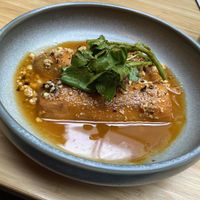 Camote & salsa macha: very tasty with tender sweet potato. at Madre in Amsterdam