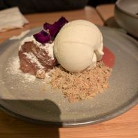 Tres leches with ice cream at Madre in Amsterdam