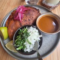 Vegan pork tacos at Madre in Amsterdam