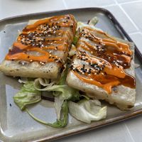 tasty turnip rectangles with saucy drizzle  at Caphe HOA 1 in Berlin