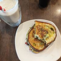 Vegan version of the chkn pesto toastie 😍 at Stand By Me in Canberra