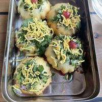 Vegan chat bombs. Super sweet and delicious   at Mowgli in Leeds