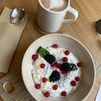 Rice porridge with cocoa  at Fach Bistro in Bratislava