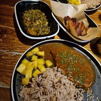Marinated plant-based “chicken” breast, chargrilled & topped with our rich jerk. at Turtle Bay in Birmingham