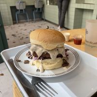 Mushroom burger  at Theory in Levallois-perret