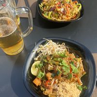 Vegan pas thai and vegan wok   at Marpha Sushi & Nepali Kitchen in Bruges