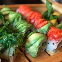 vegan sushi
with sea weed, fruit, avocado,... at Marpha Sushi & Nepali Kitchen in Bruges