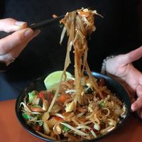 phad thai. very good. not expensive. at Marpha Sushi & Nepali Kitchen in Bruges