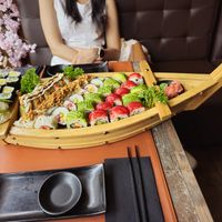 Veggie sushi boat 2 persons at Marpha Sushi & Nepali Kitchen in Bruges