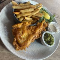 Fish and chips  at Vegan House in Chester