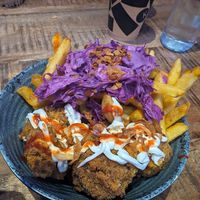 Chicken & chips at Vegan House in Chester