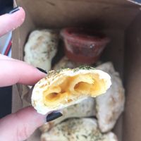 Mac n cheese mini calzones  at Pi Vegan Pizzeria in Seattle
