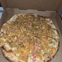 Mac pizza! Delicious!  at Pi Vegan Pizzeria in Seattle