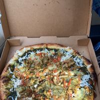 Pesto pi pizza at Pi Vegan Pizzeria in Seattle