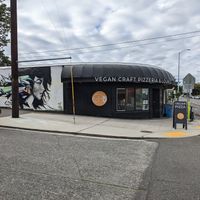 Street corner at Pi Vegan Pizzeria in Seattle