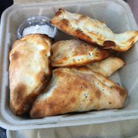 Calzone sampler! at Pi Vegan Pizzeria in Seattle