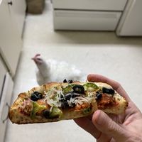 June (my rescued house chicken) really wants me to share 🐔❤️  at Pi Vegan Pizzeria in Seattle