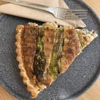 asparagus quiche  at Share Sweet & Wine Bar in Prague
