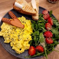 Tofu scramble! at Share Sweet & Wine Bar in Prague