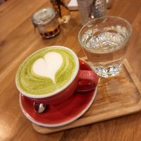 Matcha latte at Share Sweet & Wine Bar in Prague