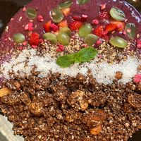Smoothie bowl with granola   at Share Sweet & Wine Bar in Prague
