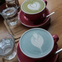 Butterfly latte at Share Sweet & Wine Bar in Prague