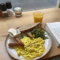  salty and bland tofu scramble   at Share Sweet & Wine Bar in Prague