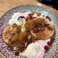 New pancakes! But the old ones were much more better 🥺 the dry fruits are not that tasty and they are over processed - also not that healthy as it was🥺   at Share Sweet & Wine Bar in Prague