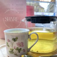A regular size tea   at Share Sweet & Wine Bar in Prague