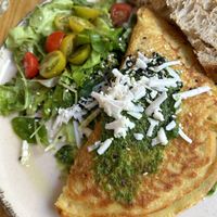 Chickpea omlette  at Share Sweet & Wine Bar in Prague