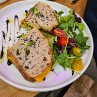 Grilled cheese sandwich at Share Sweet and Espresso Bar in Prague