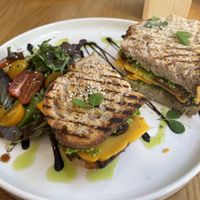 Seitan and cheese sandwich  at Share Sweet & Wine Bar in Prague