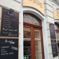 Outside at Share Sweet & Wine Bar in Prague