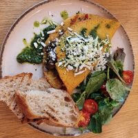 Goats' cheese omelette at Share Sweet & Wine Bar in Prague
