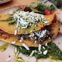Goats' cheese omelette at Share Sweet & Wine Bar in Prague