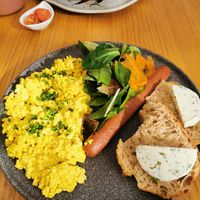 Scrambled tofu at Share Sweet & Wine Bar in Prague