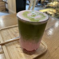 HEAVENLY Matcha and Strawberry drink!!   at Share Sweet & Wine Bar in Prague