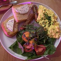 Scrambled tofu  at Share Sweet & Wine Bar in Prague