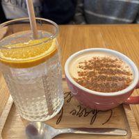 Chai latte and lemonade  at Share Sweet & Wine Bar in Prague