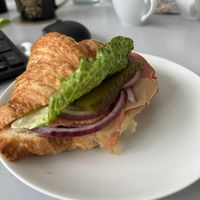 Savoury croissant with nomeat from Bezmasna  at Share Sweet & Wine Bar in Prague