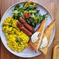 Scrambled tofu at Share Sweet & Wine Bar in Prague