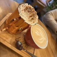 Pumpkin spice latte &  latte   at Share Sweet and Espresso Bar in Prague