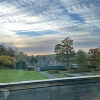 View from terrace at Ochiltree's Cafe in Melrose