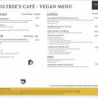 Vegan menu at Ochiltree's Cafe in Melrose
