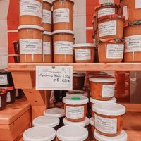 apple-sauce (sugarfree), relish, chutneys, marmalade at Bauernladen Obsthof Kasper in Offenburg