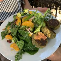 Salad with a side of Falafel at Seaside Eatery in Key Largo