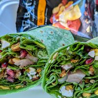 Christmas Greens Wrap (a daily special) at Seaside Eatery in Key Largo