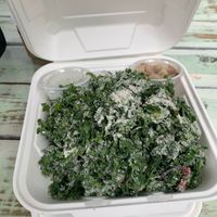 Cessation salad to go with dressing and croutons on the side to stay fresh! Food was so good! We got a breakfast Sammie and Crunchwrap but forgot to take pictures before devouring  at Seaside Eatery in Key Largo