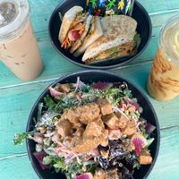 Cobb salad and Banh Mi sandwich at Seaside Eatery in Key Largo